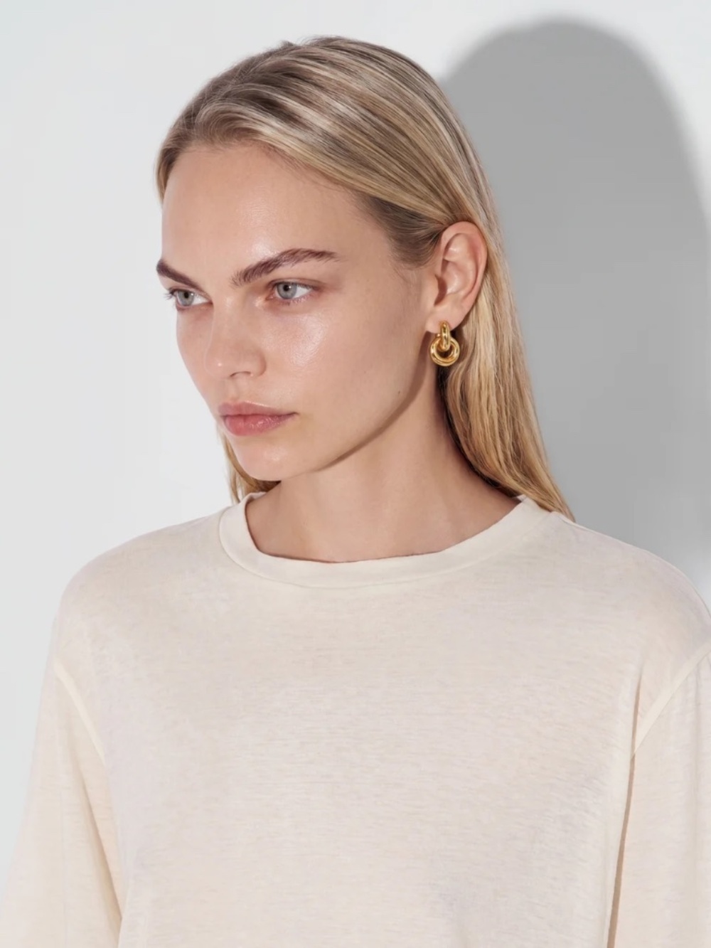 Goop Luxe Tee in Warm White / Cashmere & Cotton / Rare Find!!!
